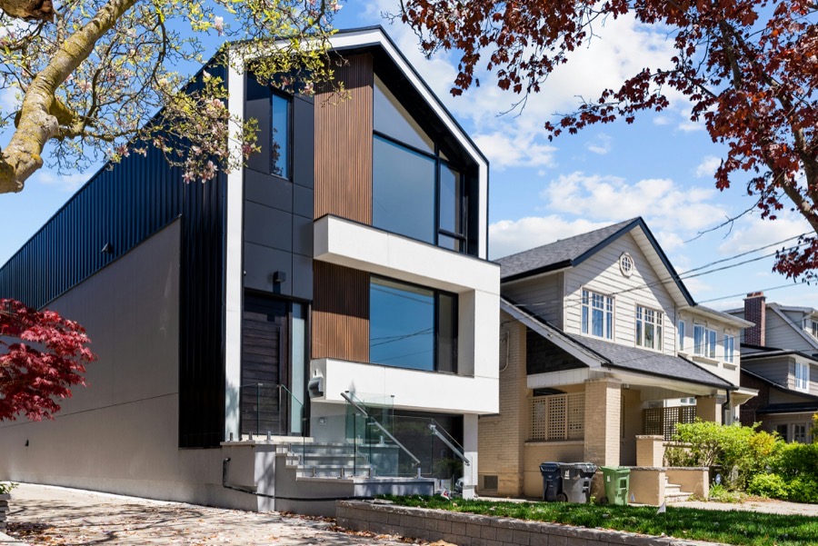 Modern infill home on a Toronto street
